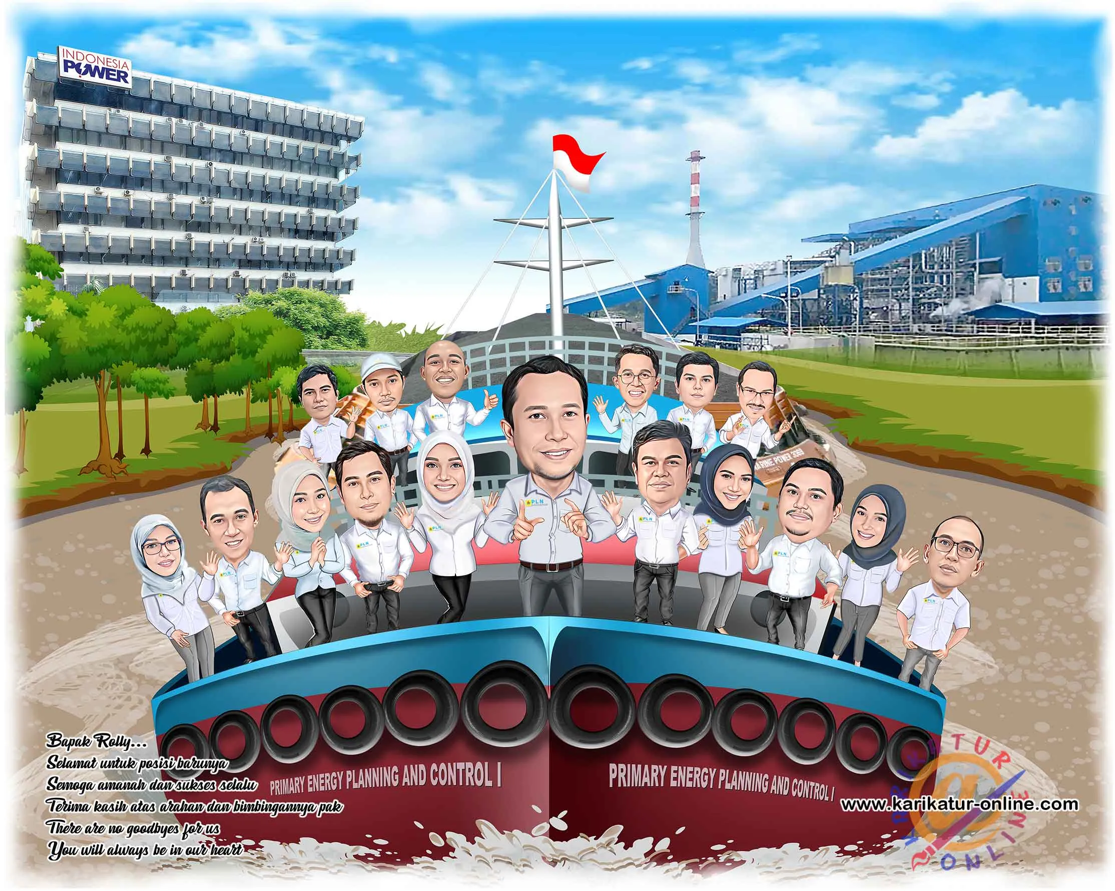Karikatur grup PT SAC di pelabuhan