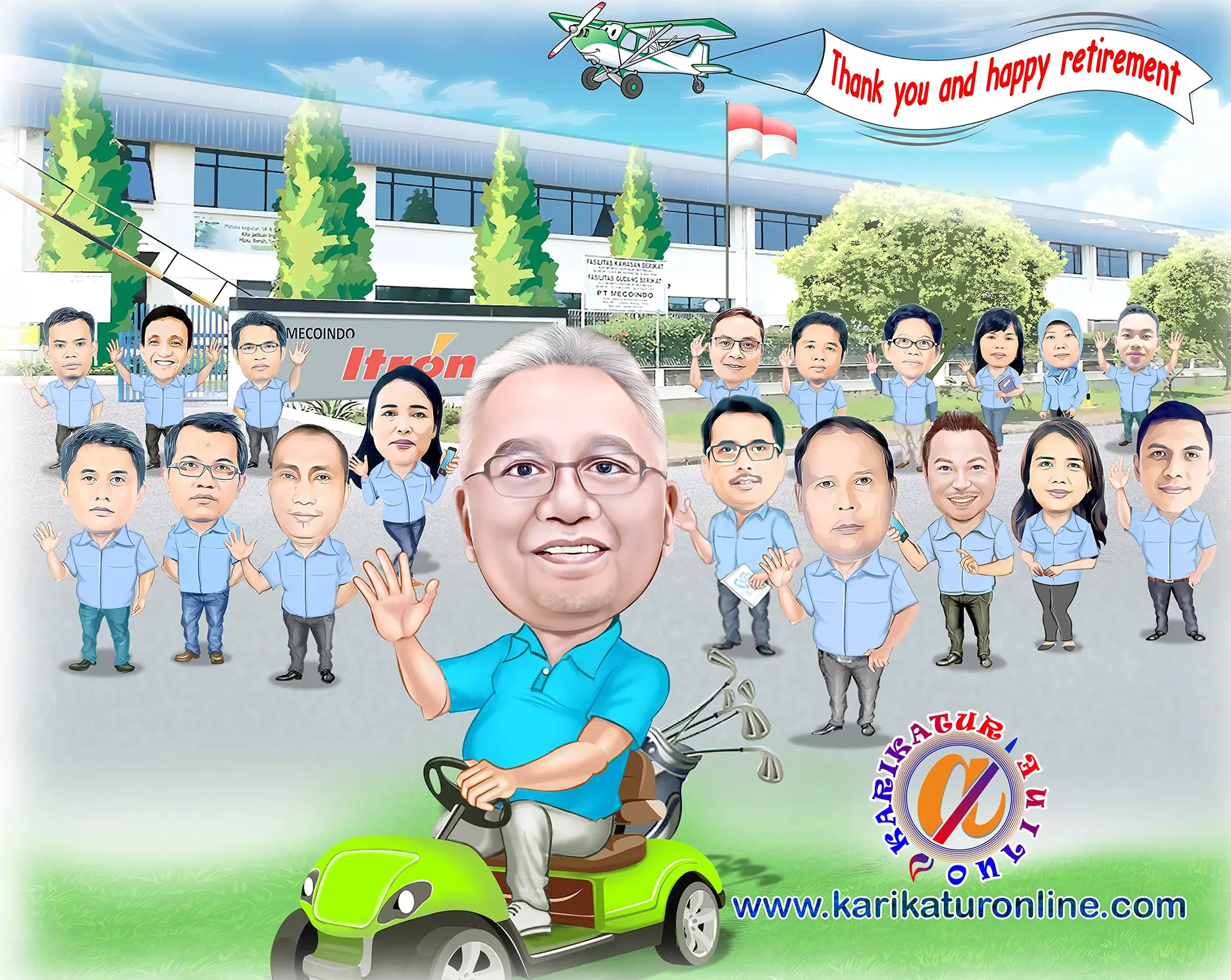 Karikatur lucu kenang-kenangan pensiun Itron