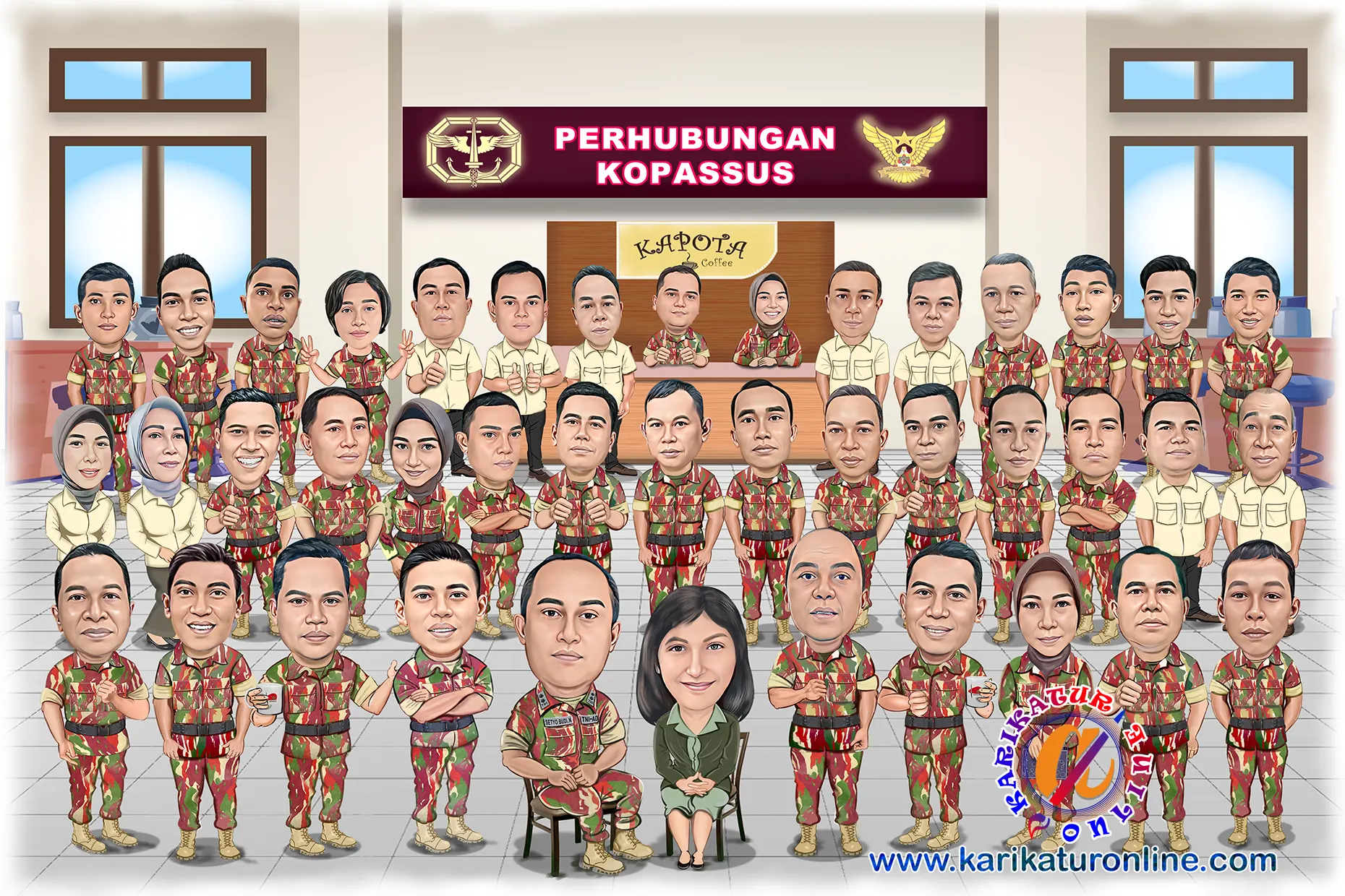 Karikatur grup anggota Kopassus