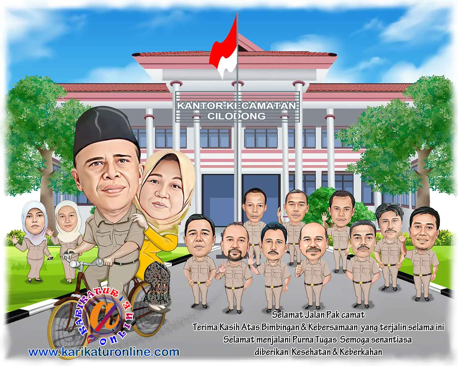 Karikatur unik untuk kenang-kenangan kecamatan