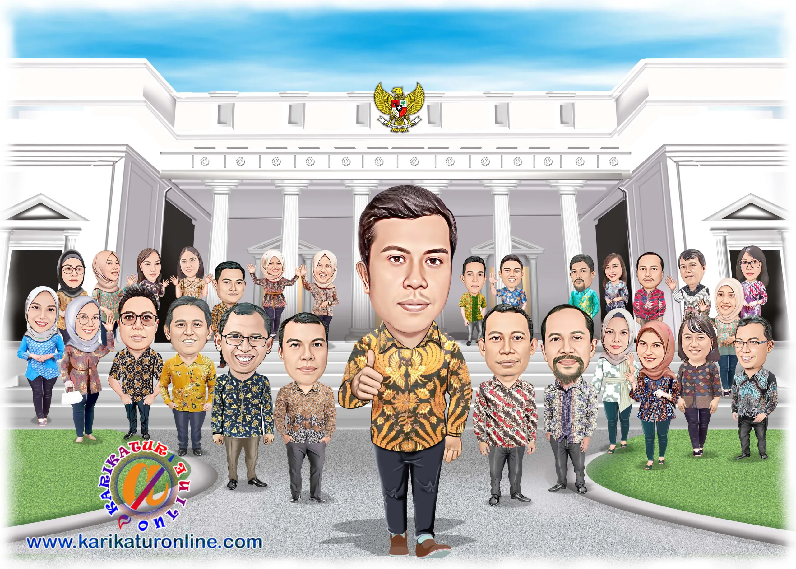 karikatur di depan istana negara