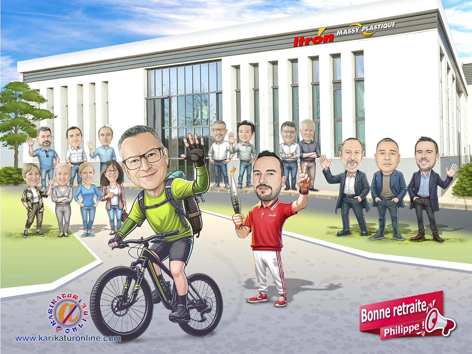 pesan karikatur farewell untuk hadiah kenang-kenangan bos di kantor