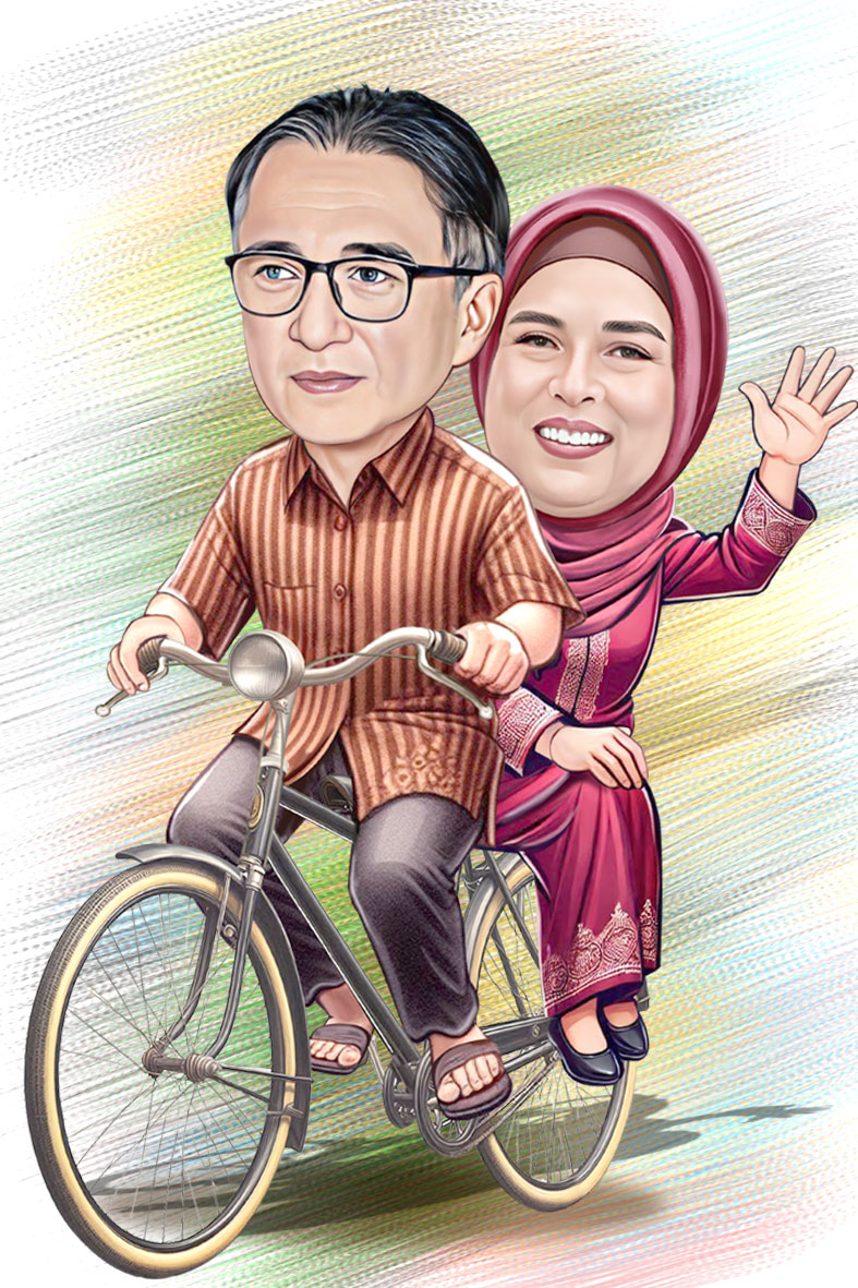 Karikatur couple custom dari foto