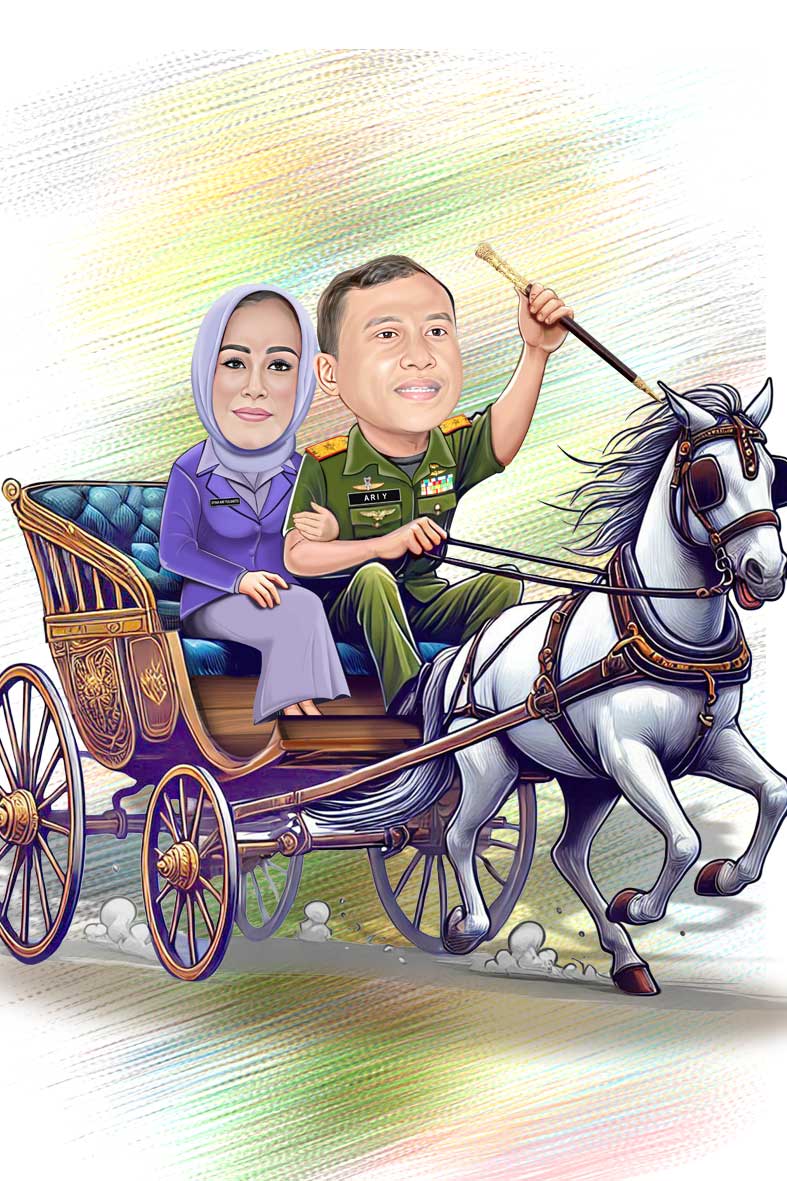 Karikatur pasangan TNI dari foto