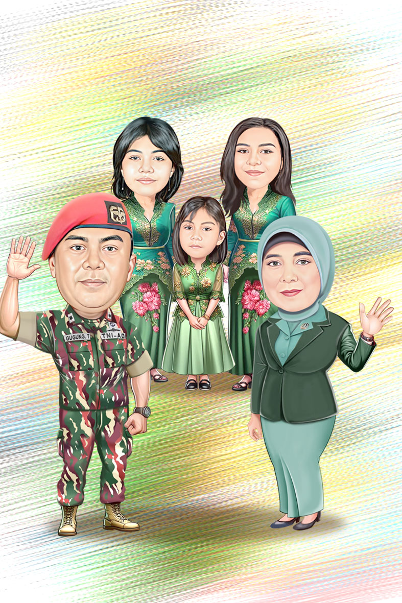 Karikatur keluarga lucu