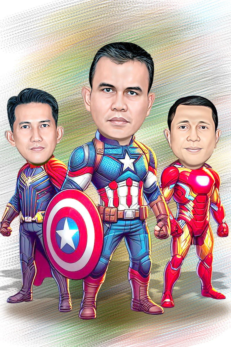 Karikatur superhero lucu