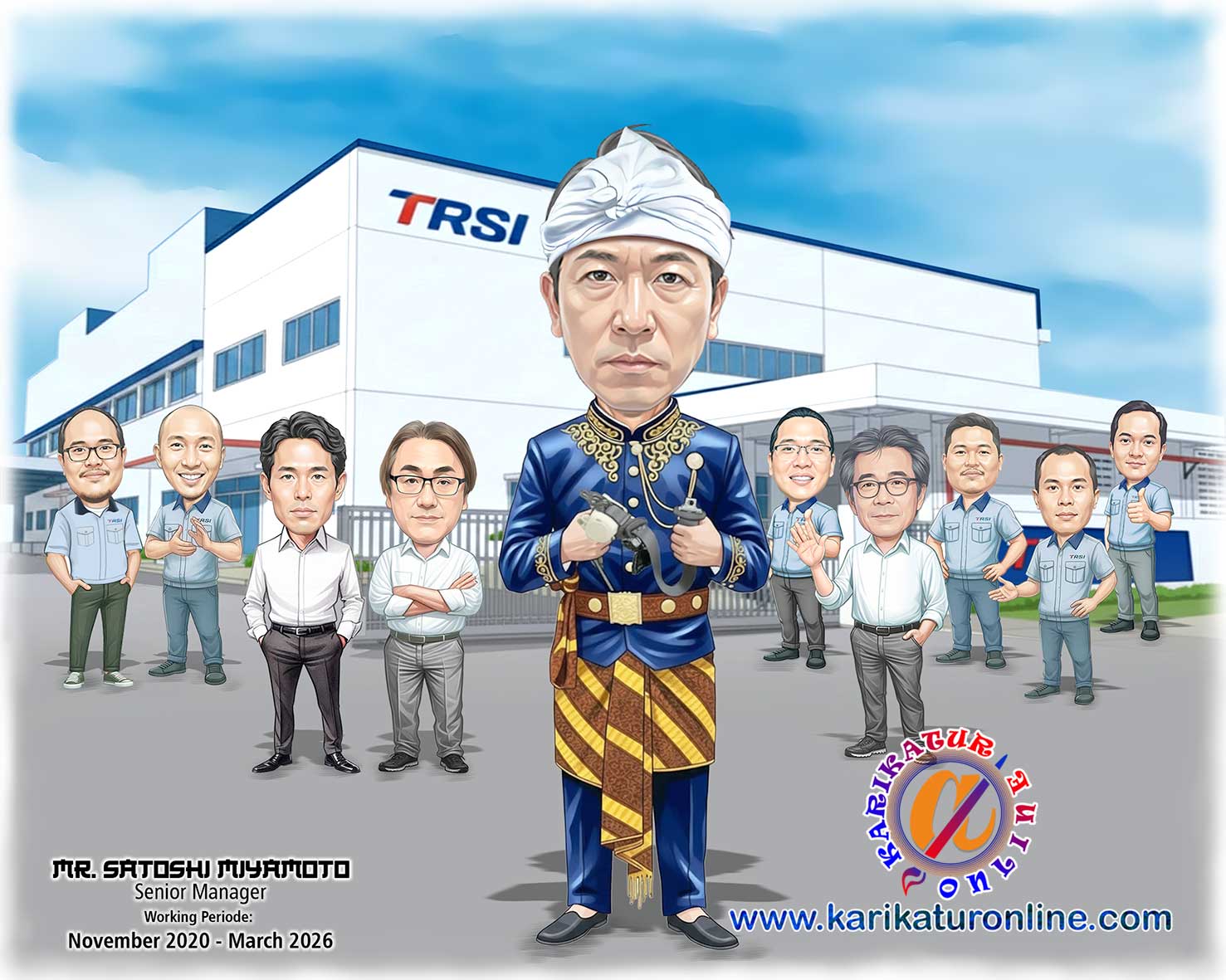 Karikatur kenang-kenangan unik, lucu dan bagus untuk rekan tim kerja 