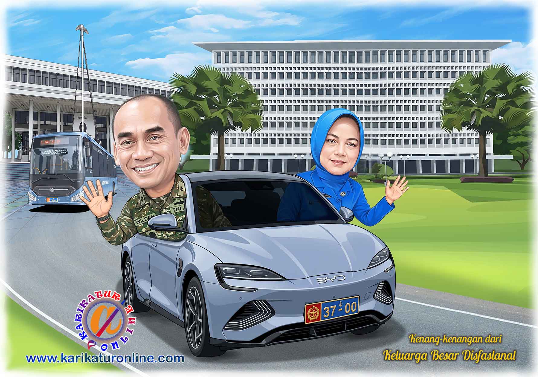 Karikatur couple TNI AU untuk acara sertijab