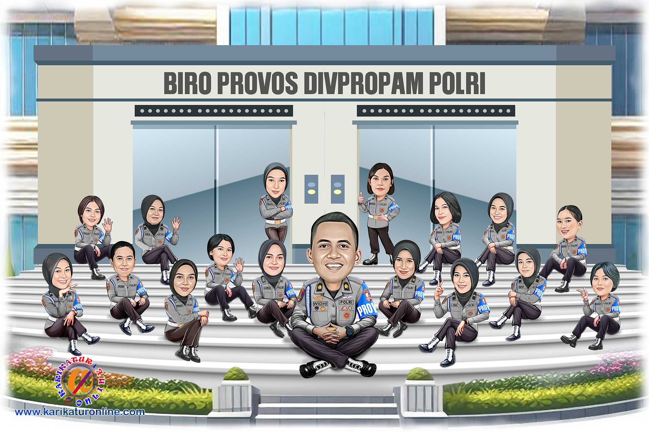Karikatur grup Propam lucu naik Pajero kenangan