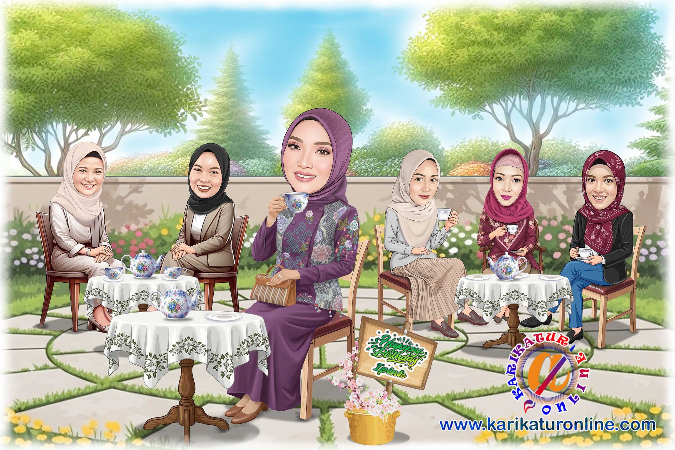 Karikatur kenang-kenangan untuk rekan dan team