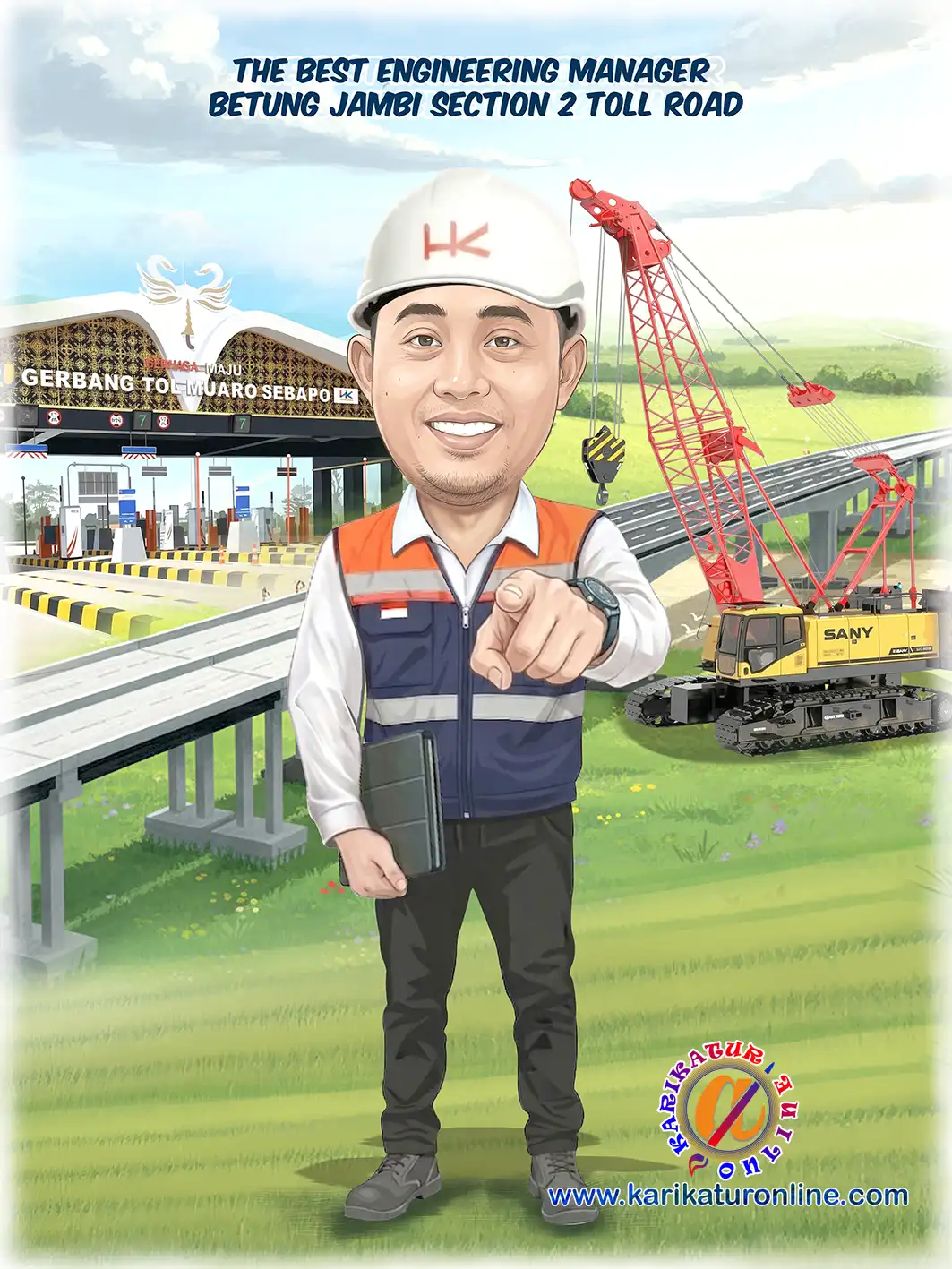 karikatur unik dan lucu untuk hadiah  rekan kantor