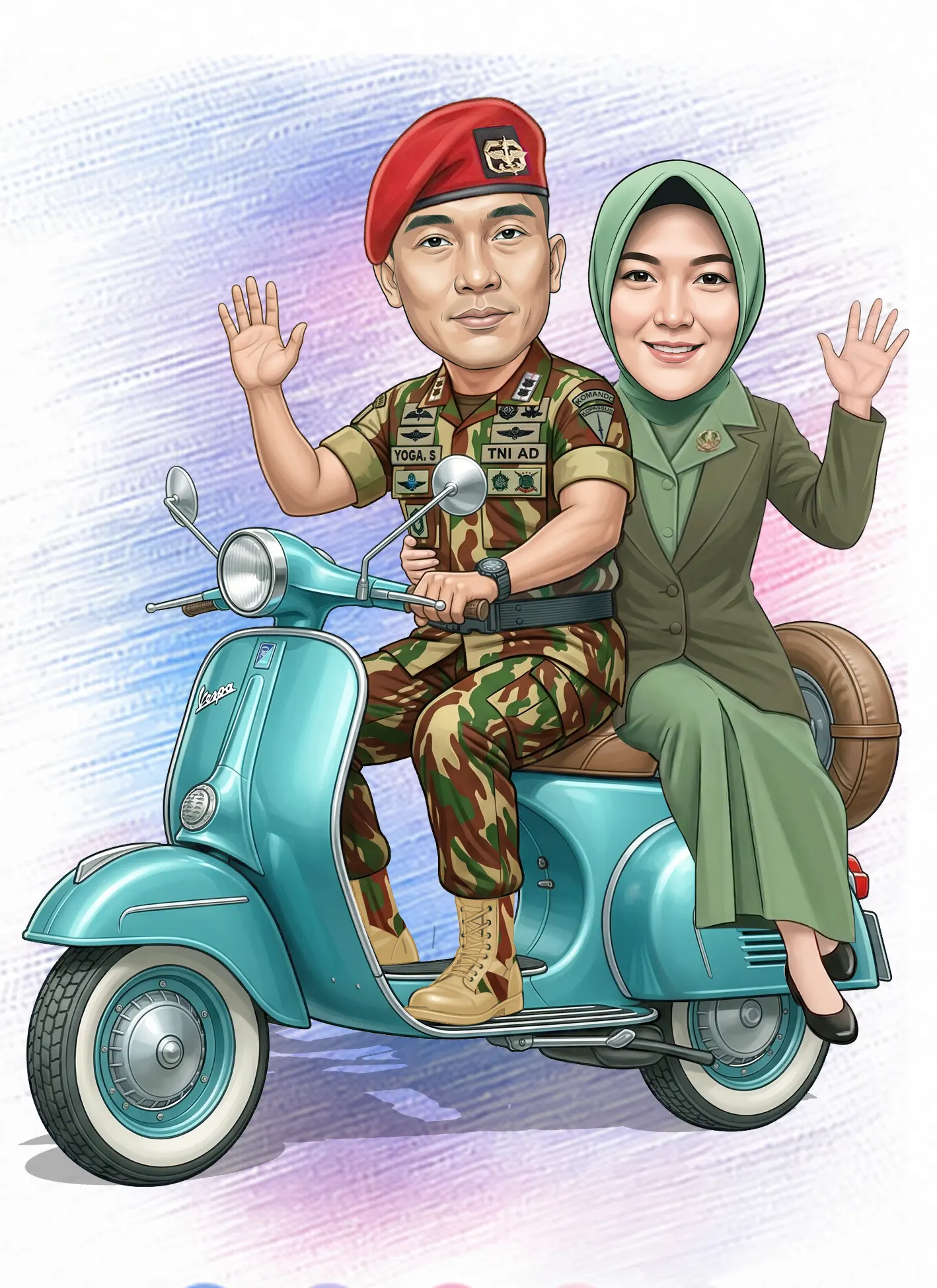 karikatur untuk Kado unik dan berkesan untuk acara sertijab